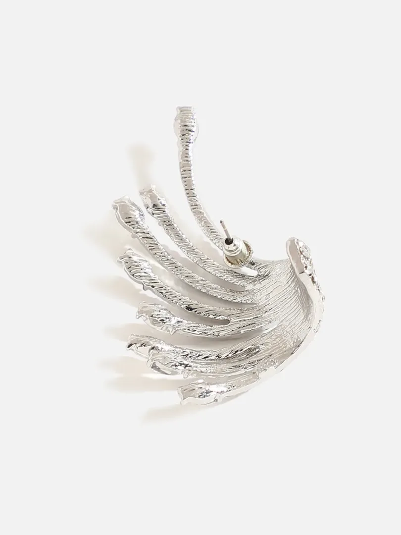 Silver Plated Designer Stone Ear Cuffs