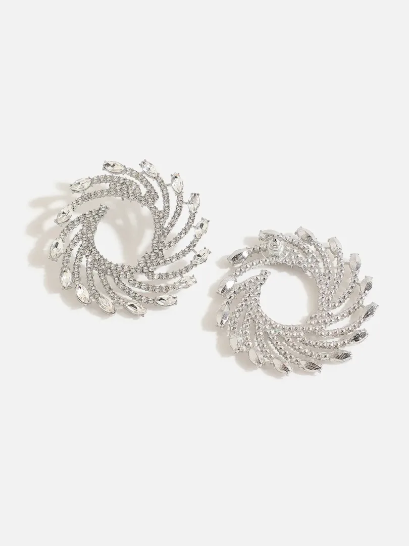 Silver Plated Designer Stone Stud