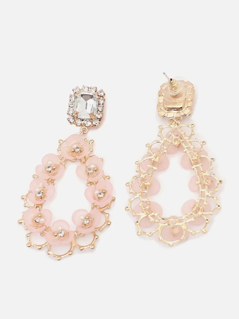 Gold Plated Party Designer Stone Drop Earring For Women