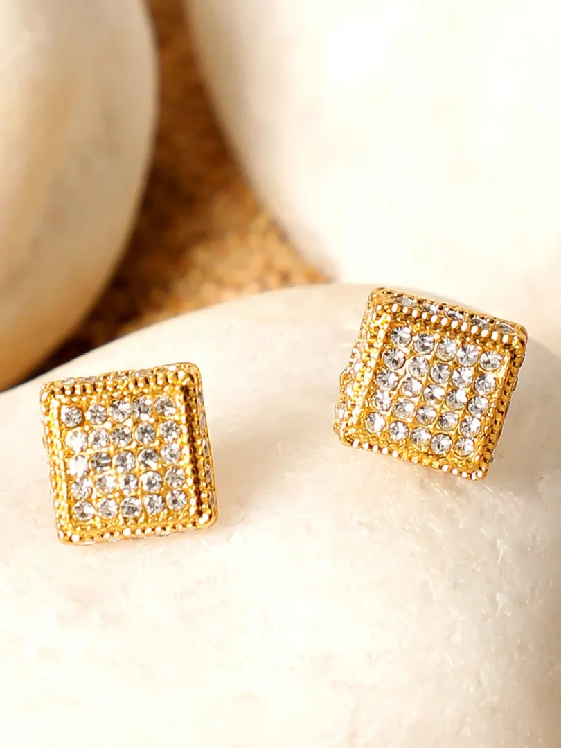 Silver Plated Party Designer Stone Stud For Women