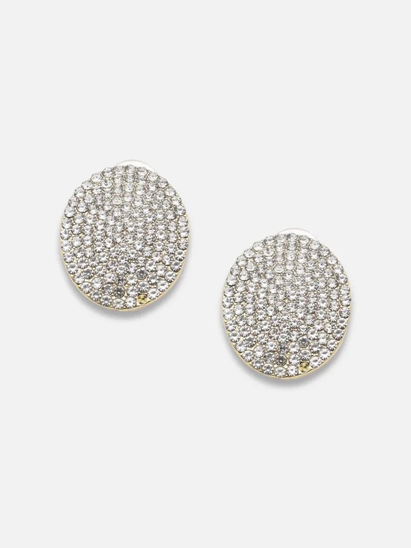 Silver Plated Party Designer Stone Stud For Women