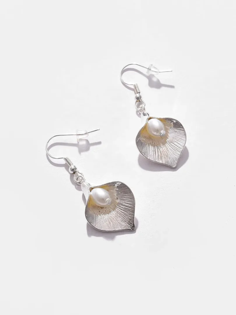 Silver Plated Designer Drop Earrings
