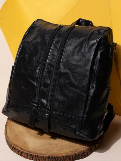 Solid Push Lock Backpack with Buckle detail