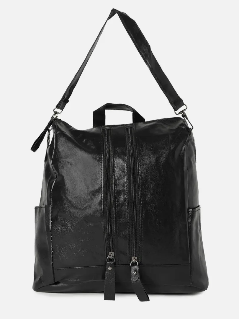 Solid Push Lock Backpack with Buckle detail