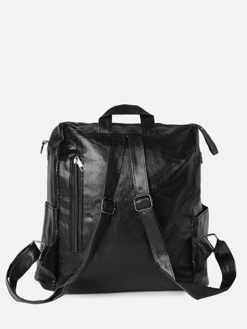 Solid Push Lock Backpack with Buckle detail