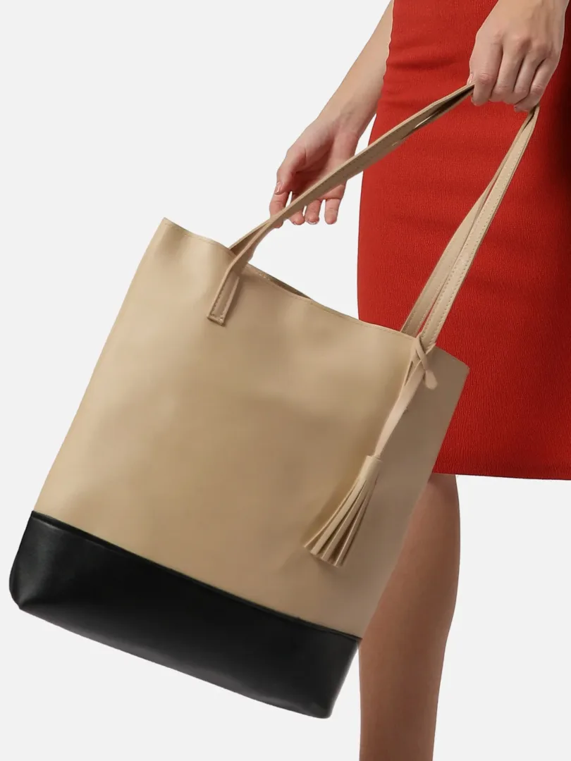 Colour Block Zip Lock Hand Bag