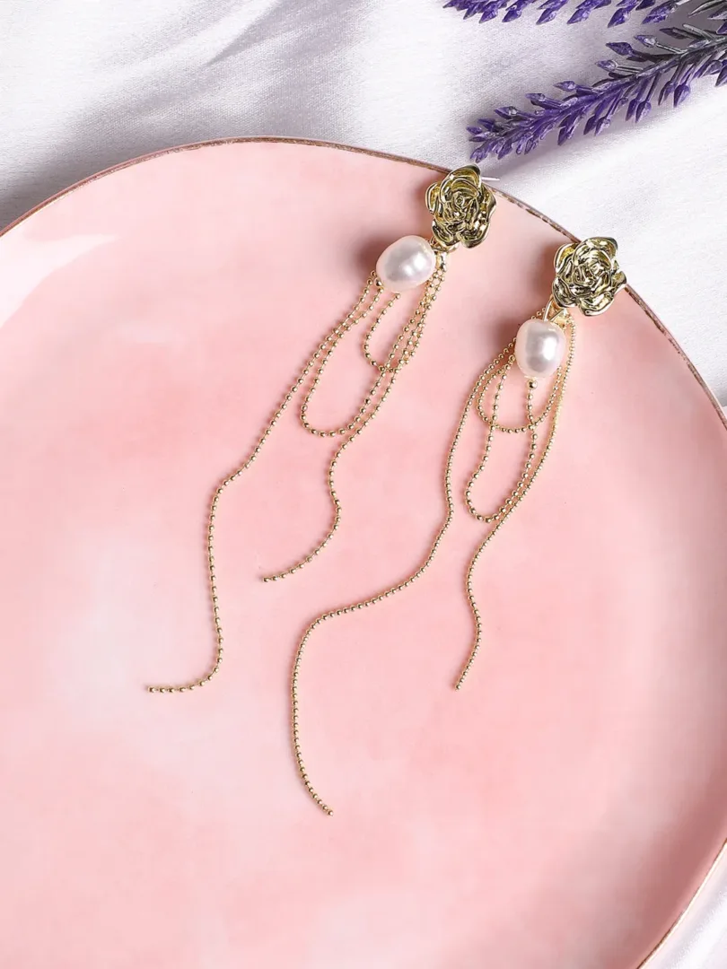 Gold Plated Designer Stone Casual Drop Earring For Women