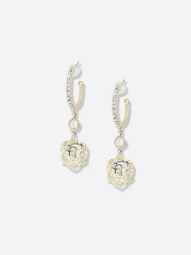 Gold Plated Designer Stone Party Drop Earring For Women