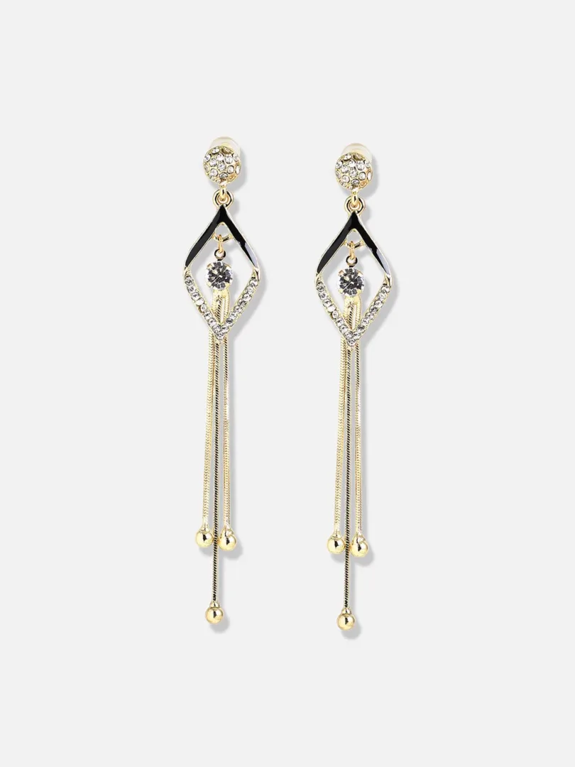 Gold Plated Designer Stone Party Drop Earring For Women