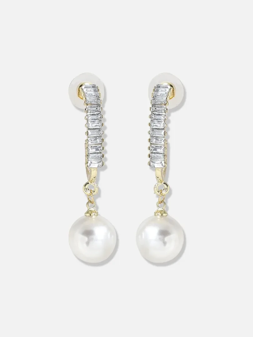 Silver Plated Pearls Casual Drop Earring For Women