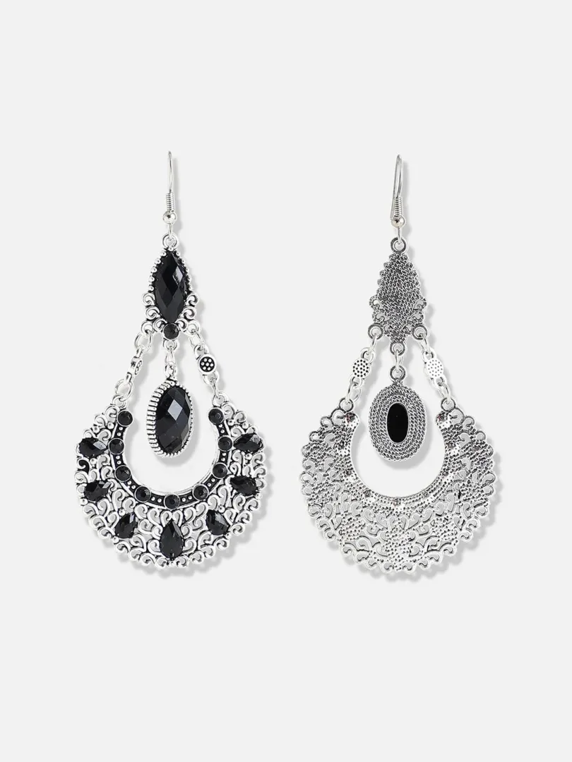 Silver Plated Designer Stone Party Drop Earring For Women