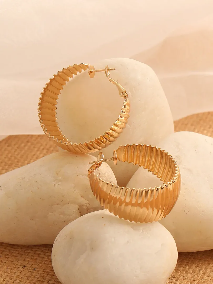 Gold Plated Casual Designer Hoop Earring For Women