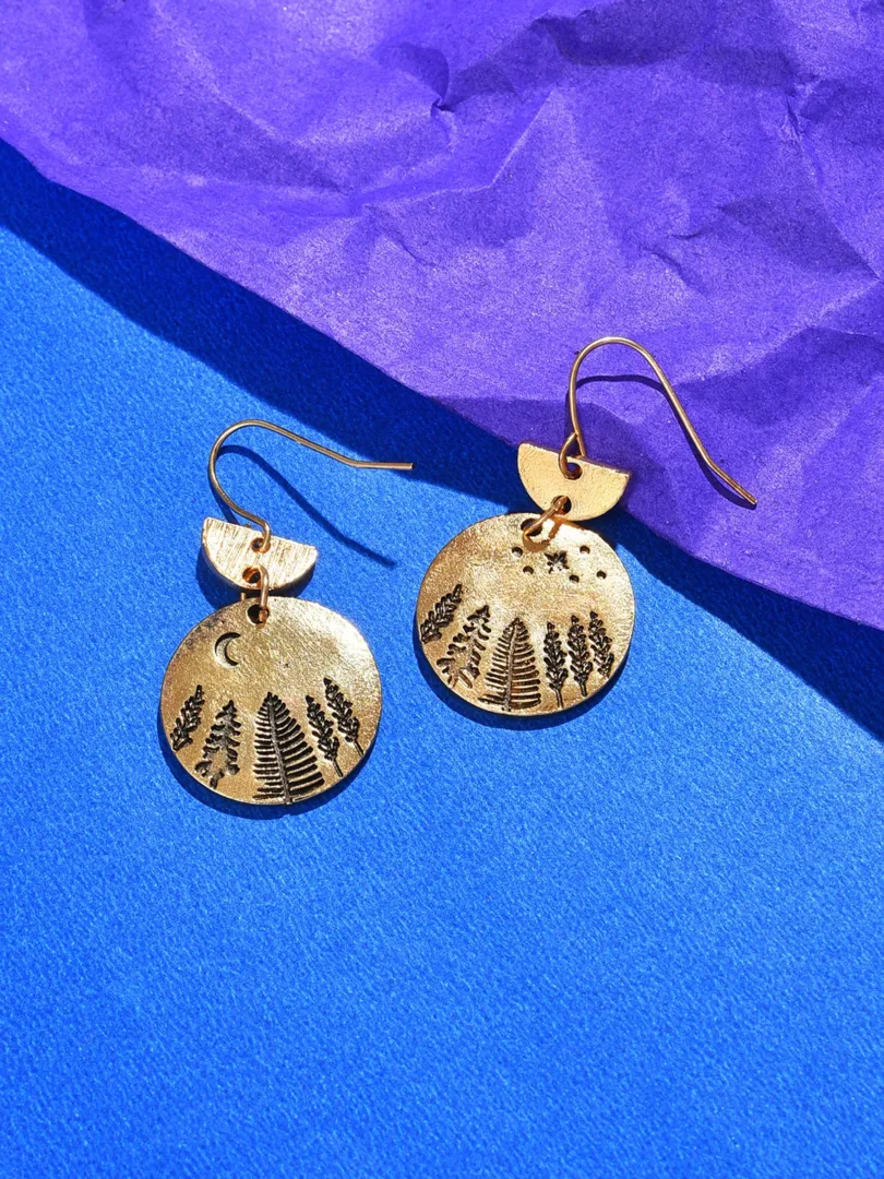 Gold Plated Designer Drop Earrings