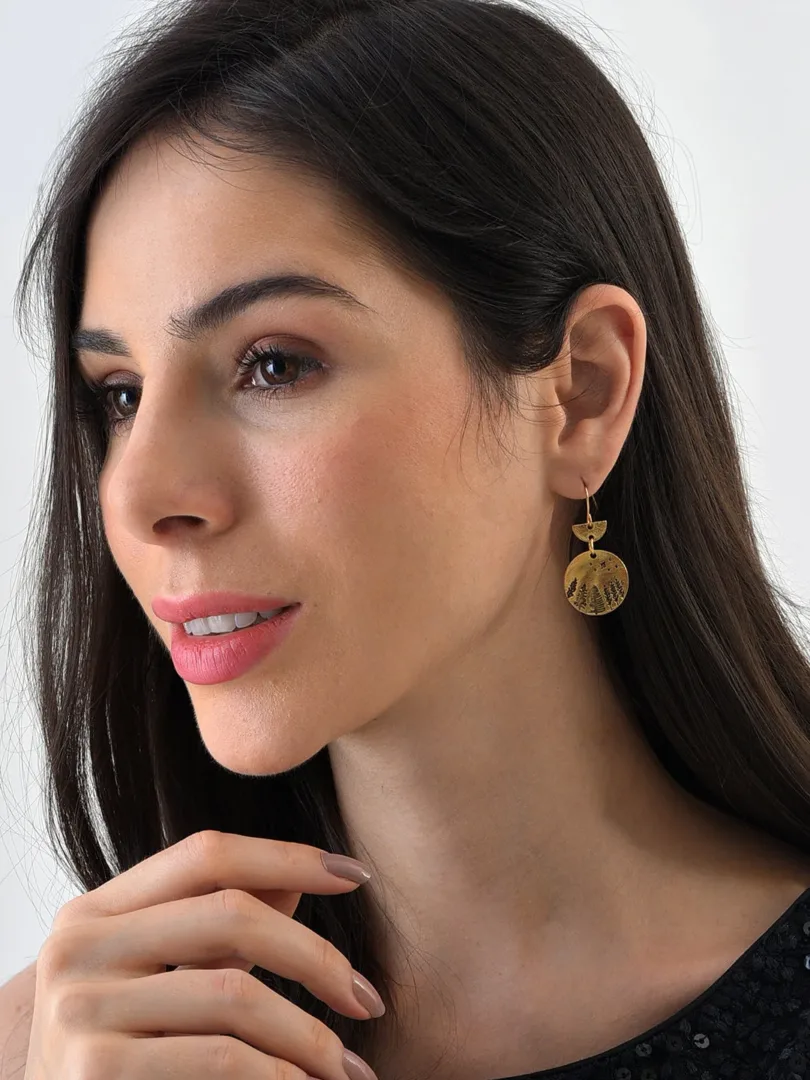 Gold Plated Designer Drop Earrings