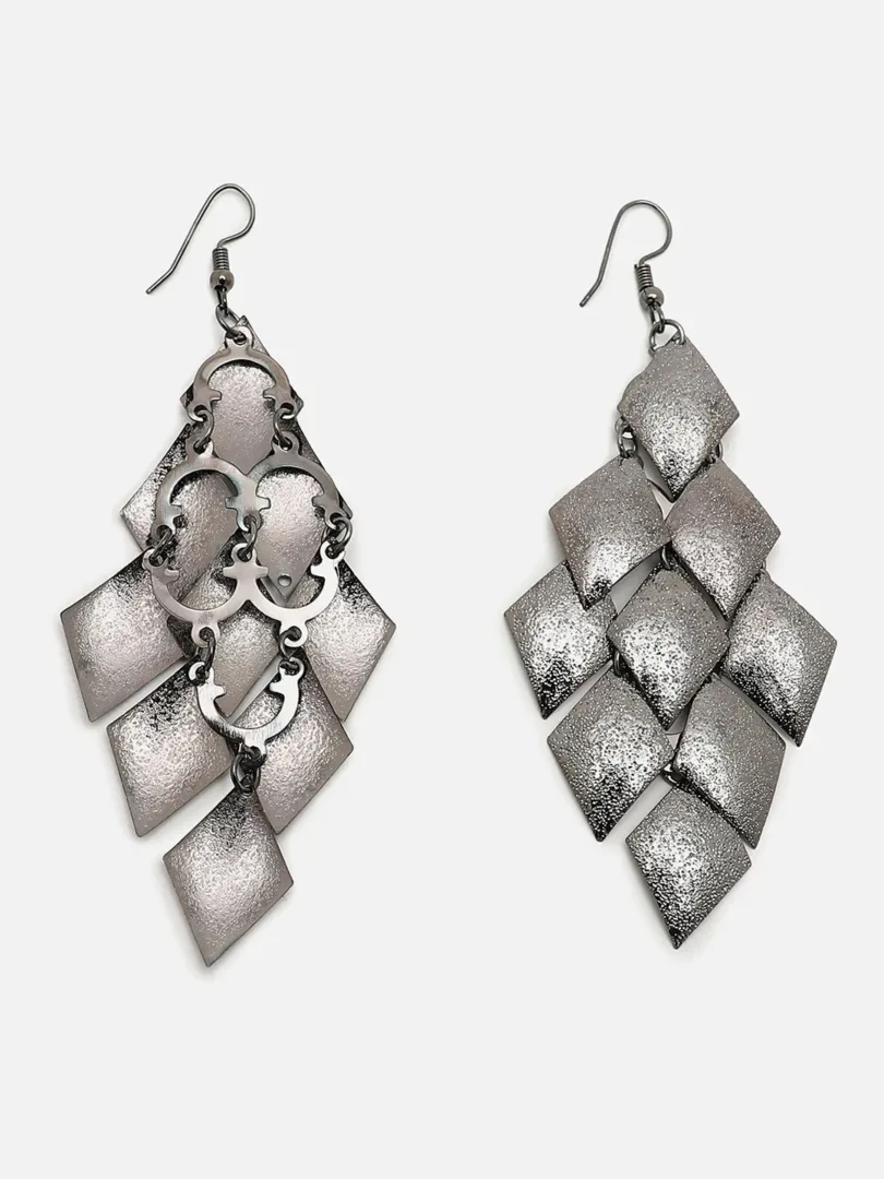 Silver Plated Designer Drop Earring