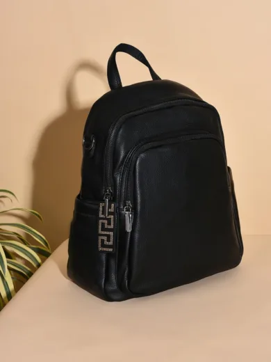 Solid Backpack with Zip Lock