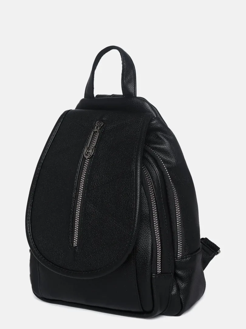 Solid Backpack with Zip Lock