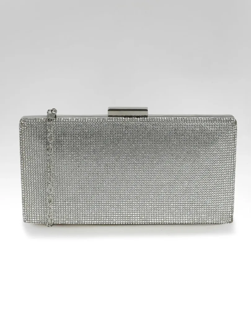 Textured Clutch Bag with Buckle