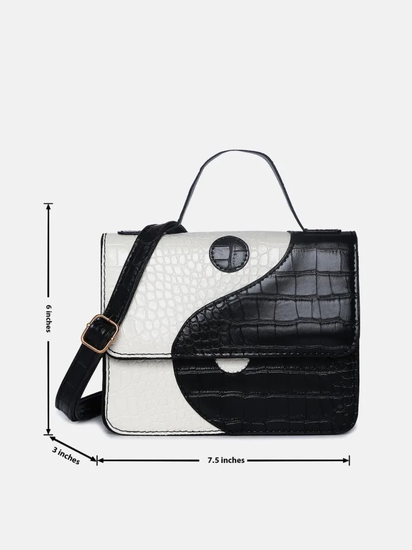 Colour block Sling Bag with Magnet Lock