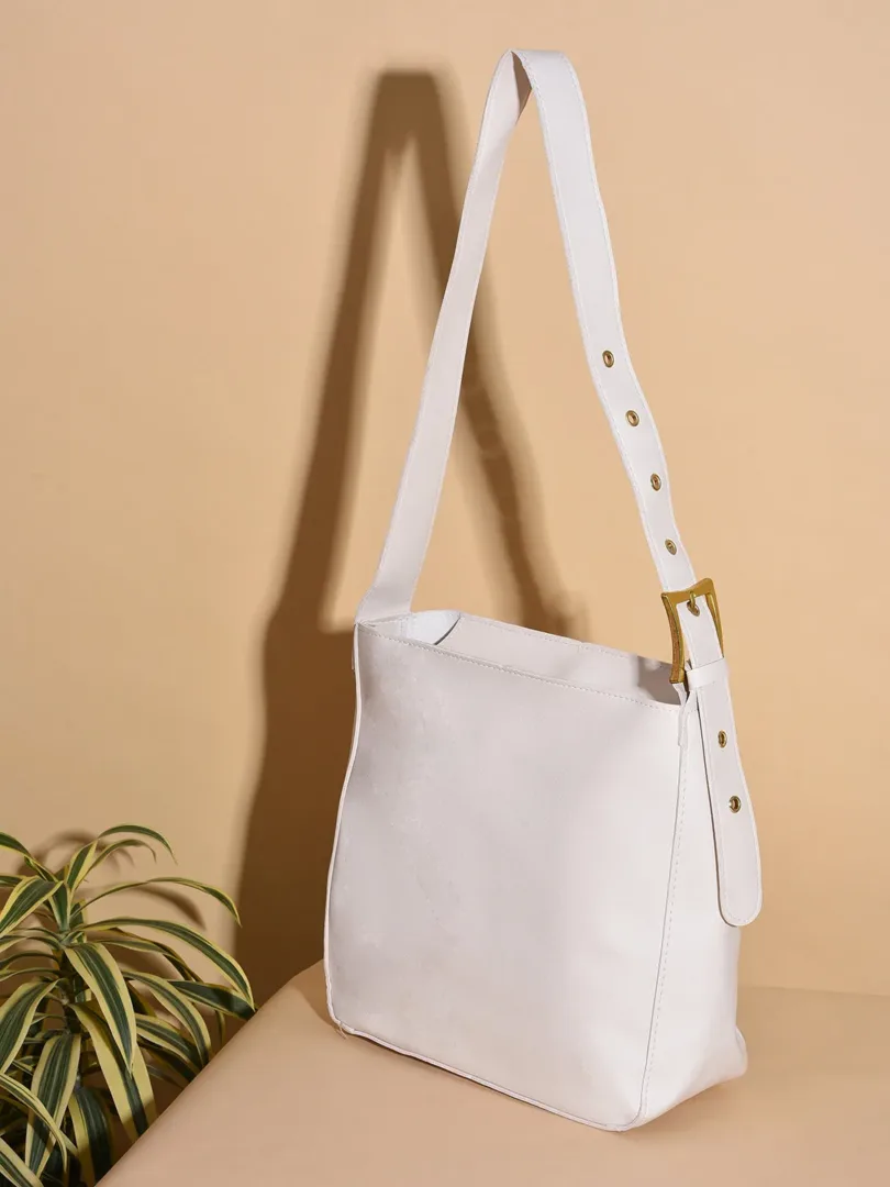 Solid Shopper Tote Bag with Zip Lock