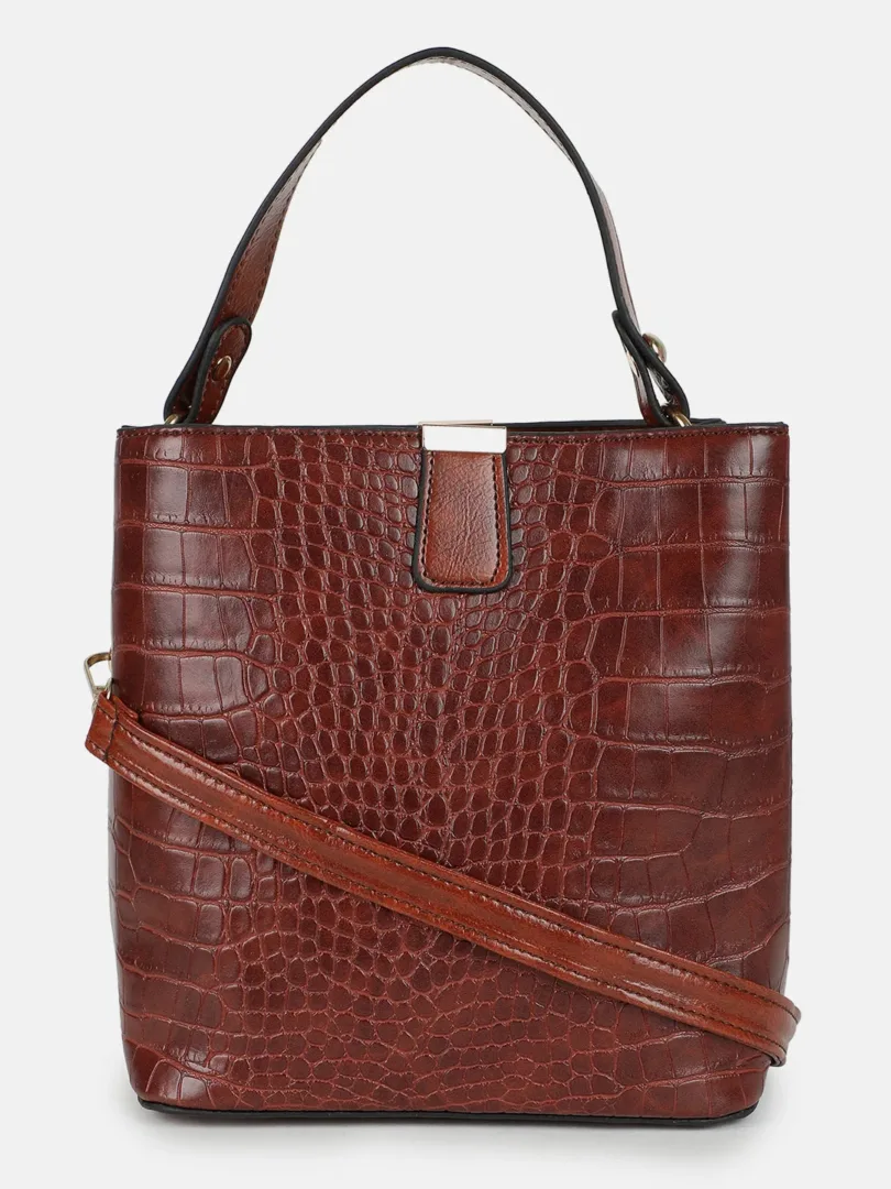 Textured Oversized Shopper Hand Bag with Zip Lock