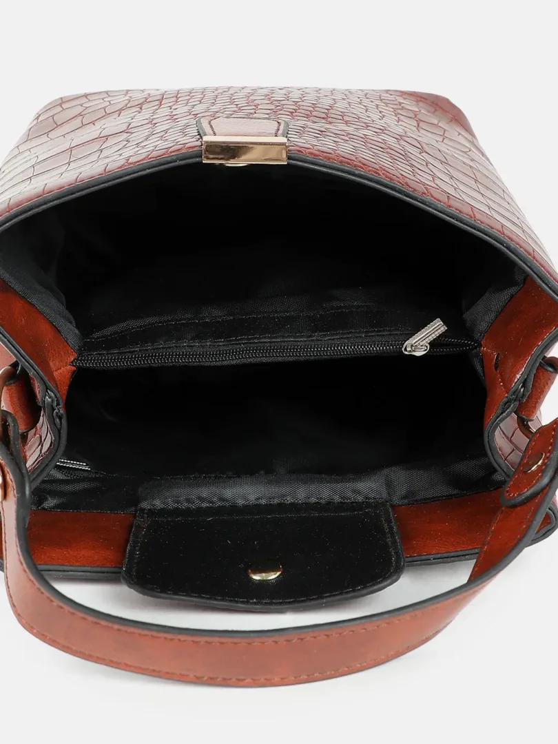 Textured Oversized Shopper Hand Bag with Zip Lock