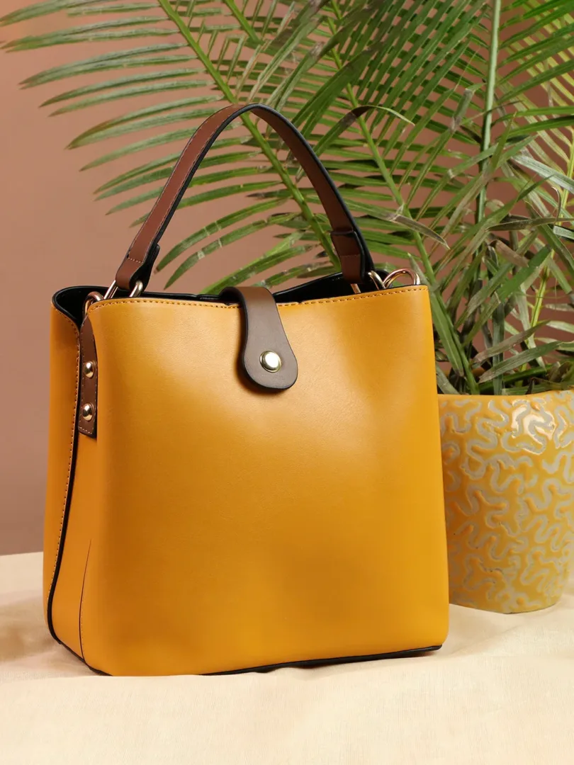 Solid Oversized Shopper Hand Bag with Magnet Lock