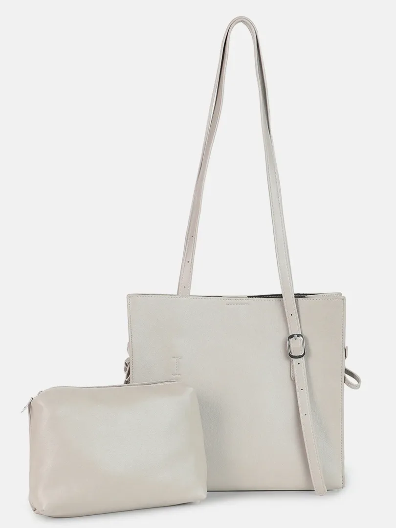 Solid Hand Bag with Zip Lock