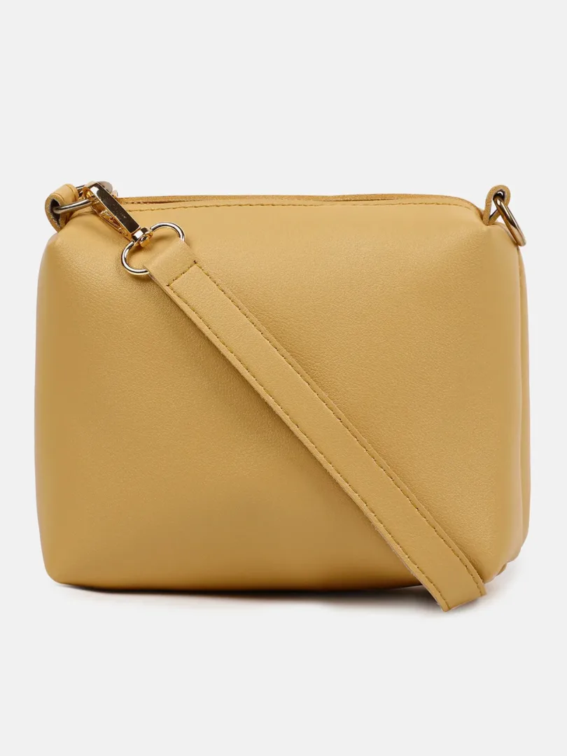 Solid Zip Lock Shoulder Bag with Handle detail