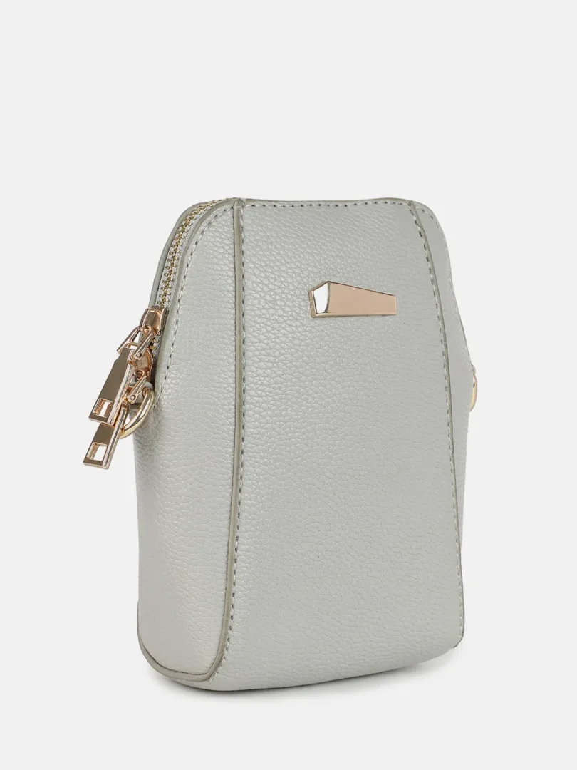 Textured Sling Bag with Zip Lock