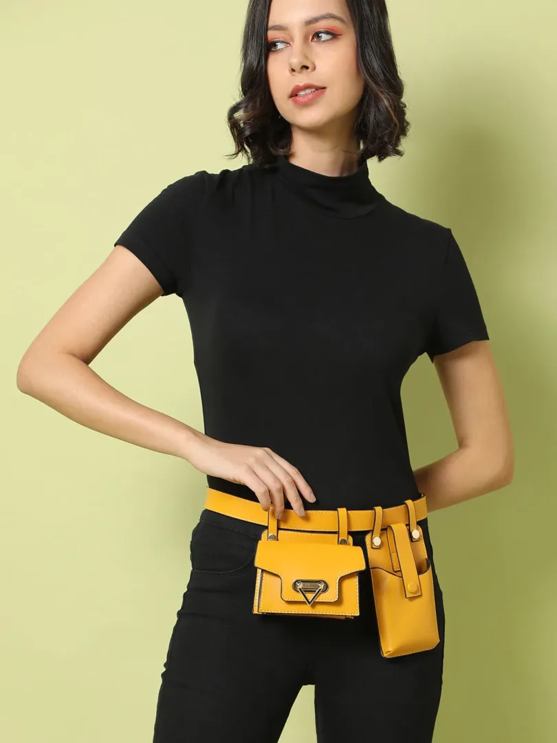 Solid Magnet Lock Waist Pouch with Mini Pouch