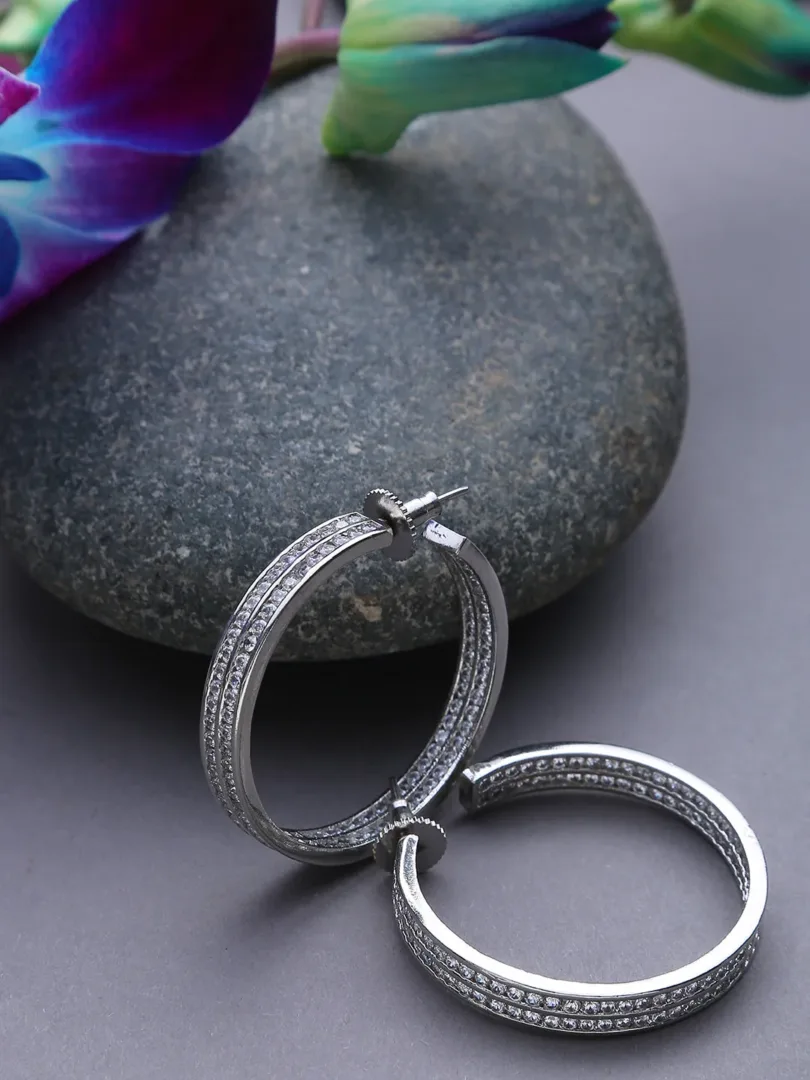 Silver-Plated Circular Earrings