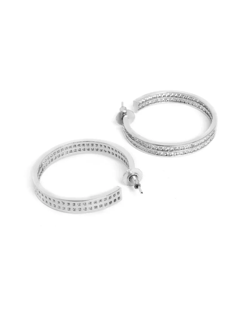 Silver-Plated Circular Earrings