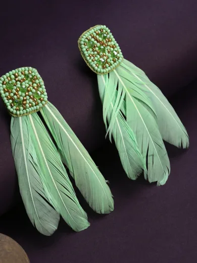 FEATHER DROP Quirky EARRING