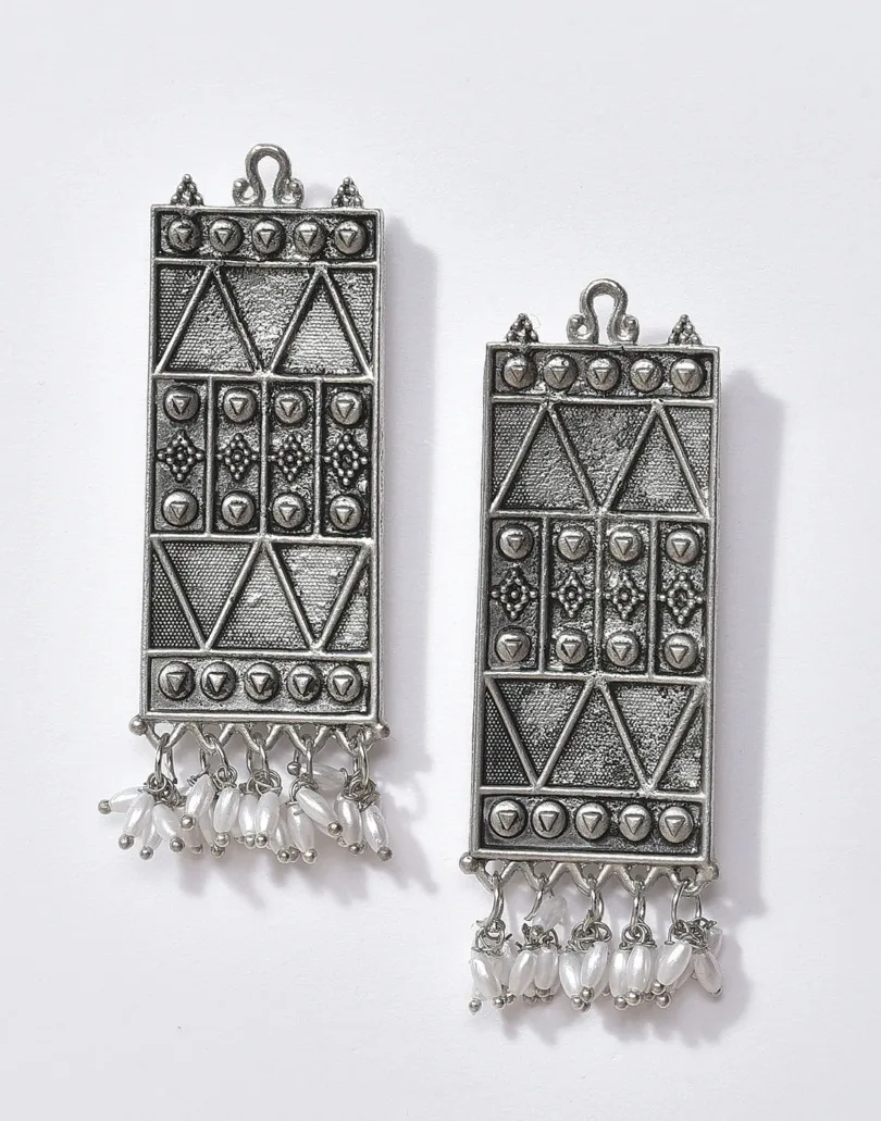 Silver Plated Designer Drop Earring