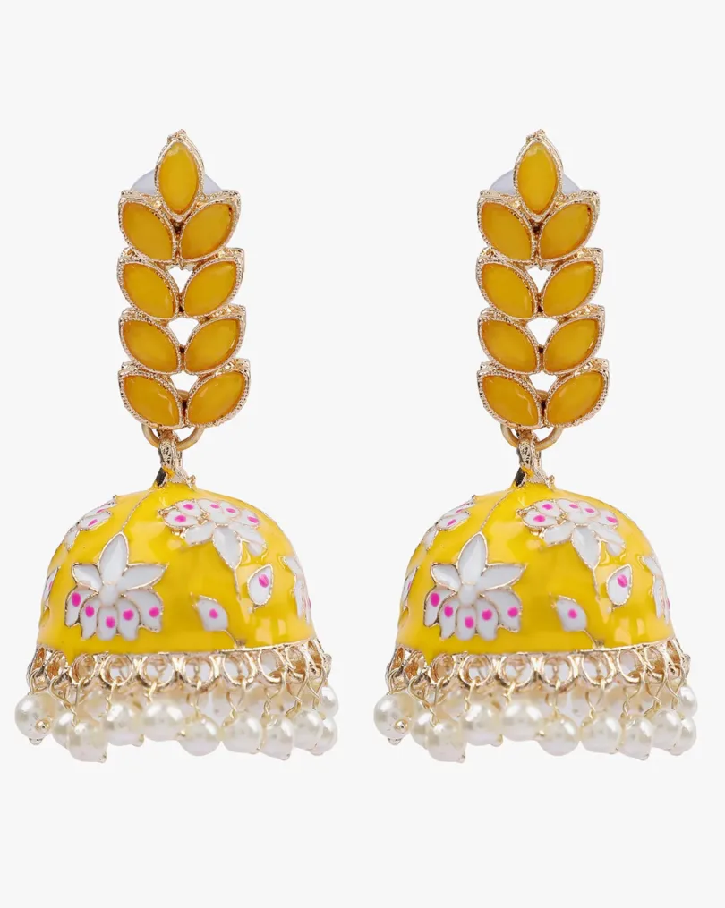 Pack of 2 Kundan Meenakari Blue Trendy Jhumkas