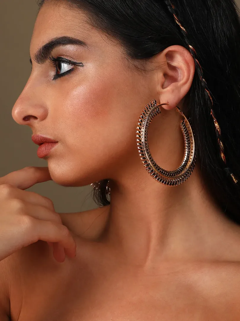 Gold Plated Designer Casual Hoop Earring For Women