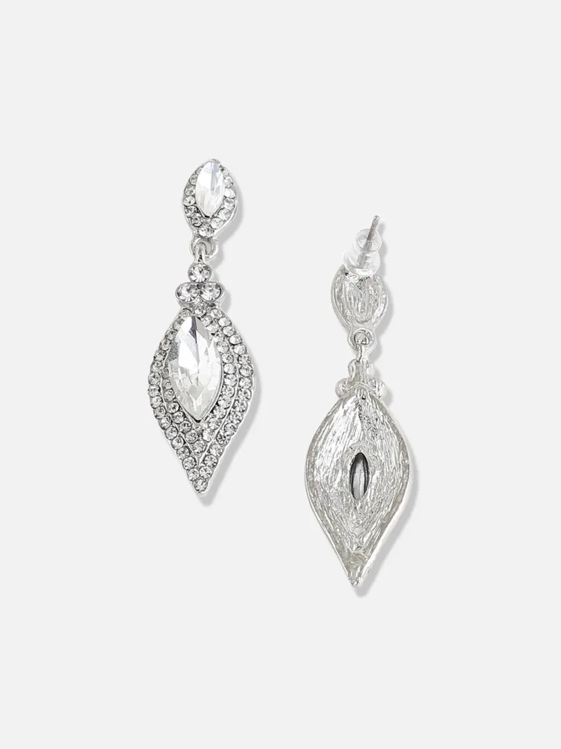 Silver Plated Designer Stone Party Drop Earring For Women