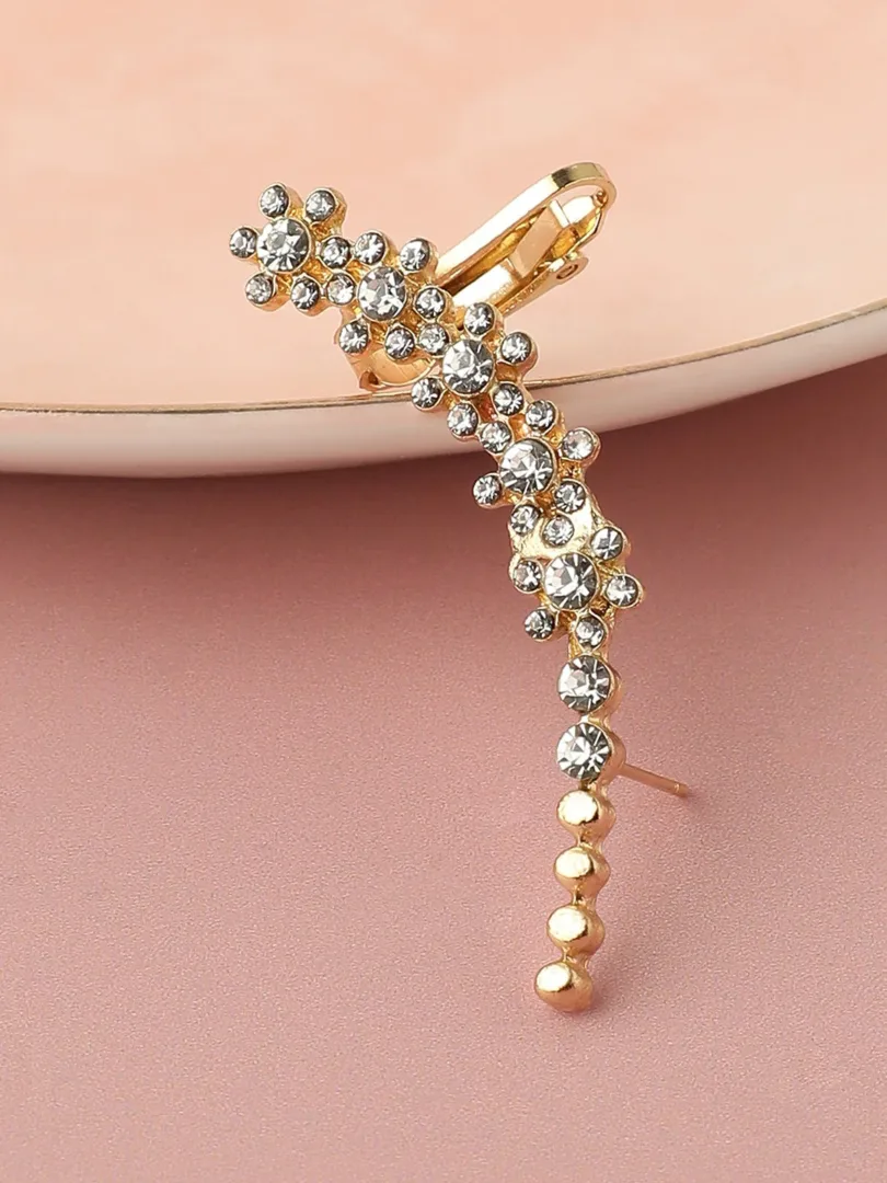 Gold Plated Designer Stone Party Ear Cuff For Women