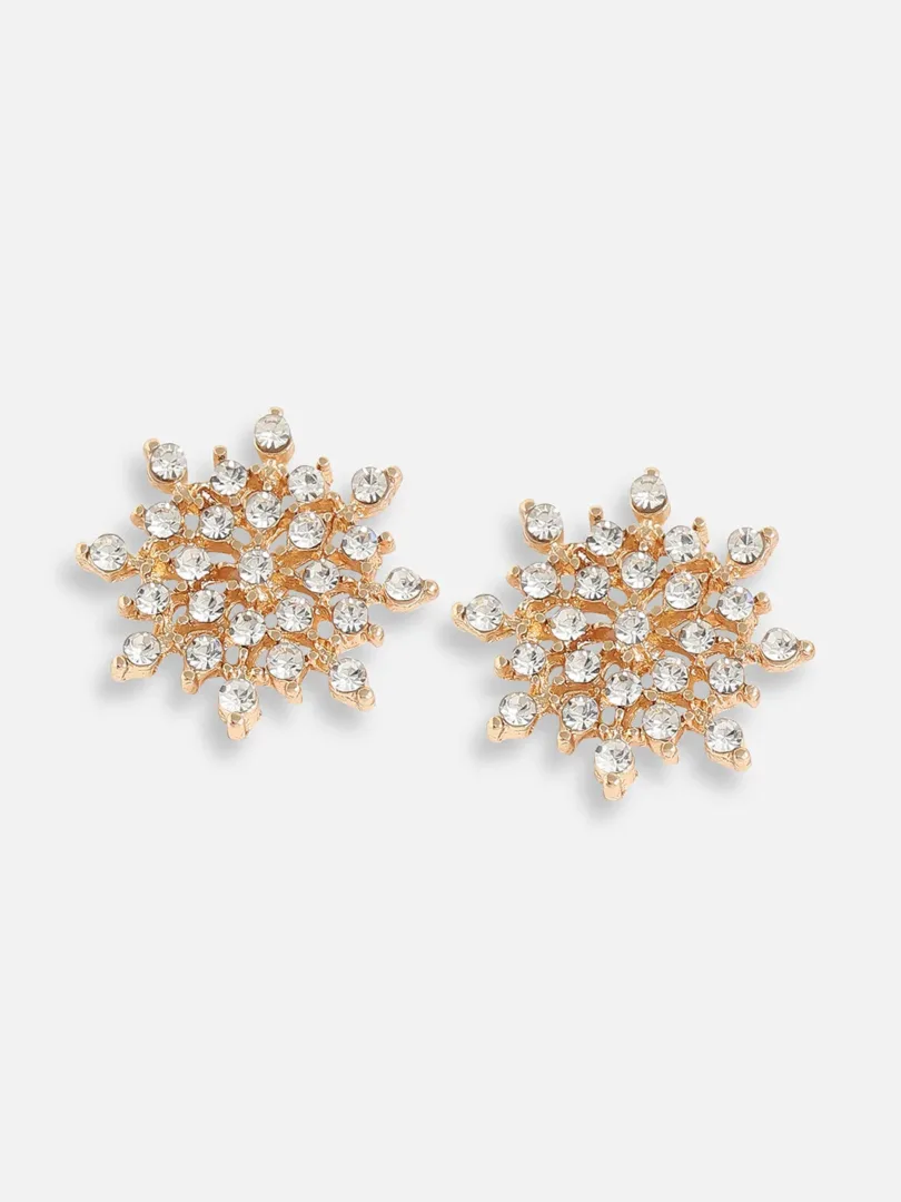Gold Plated Designer Stone Casual Stud For Women