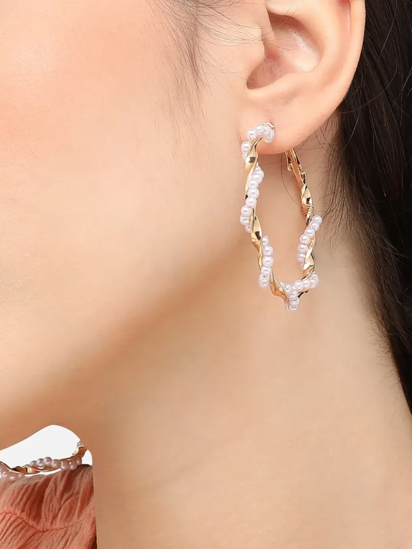 Gold Plated Designer Party Hoop Earring For Women