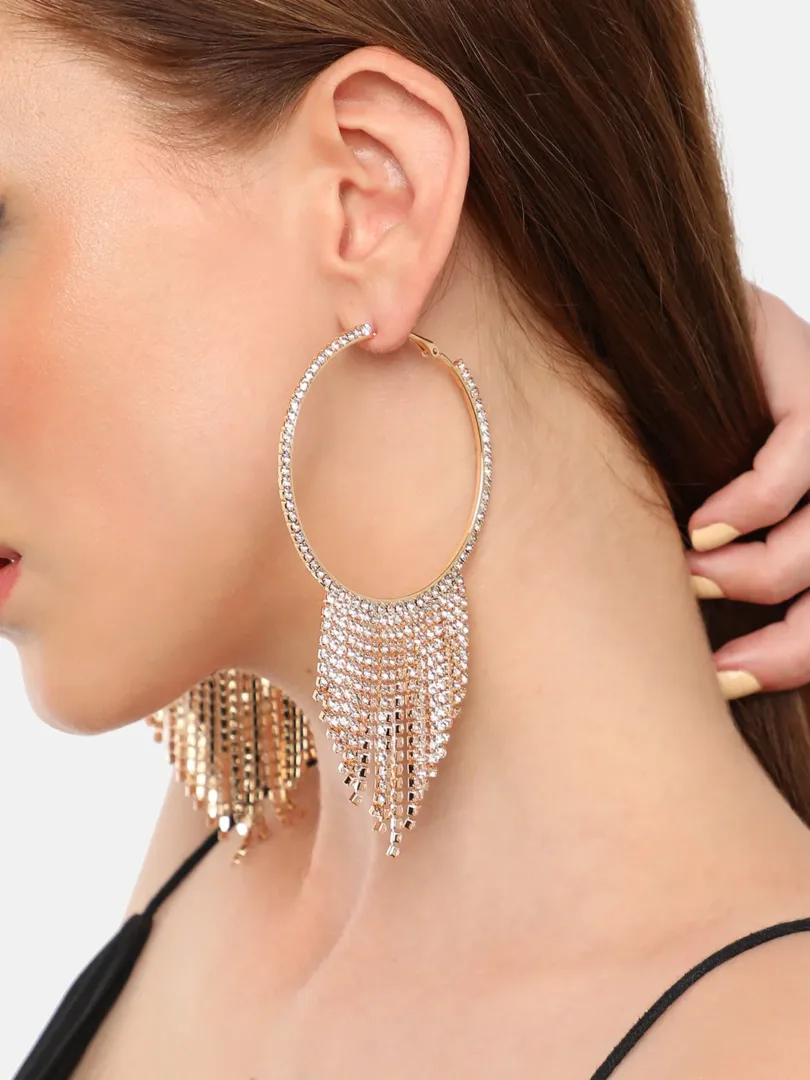 Silver Plated Party Designer Stone Drop Earring For Women