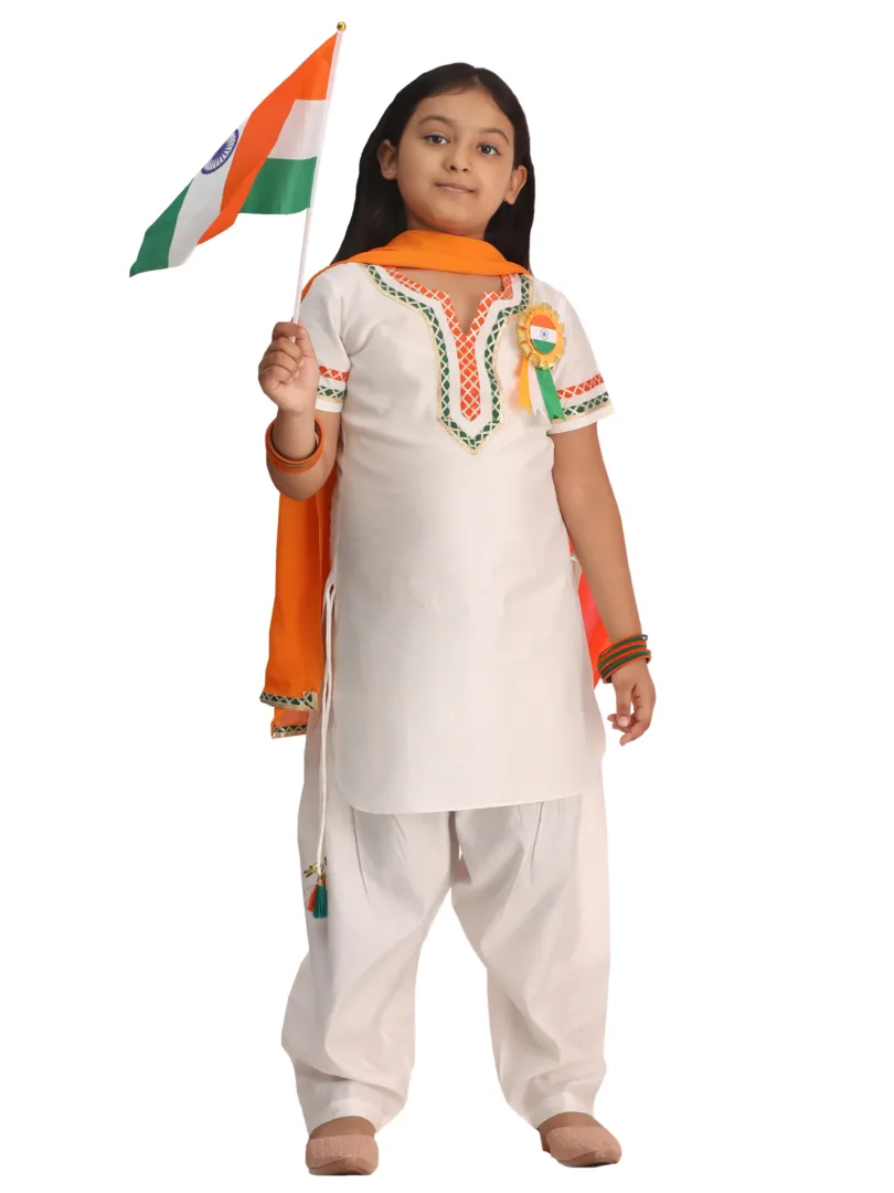 Girls White Kurta Set