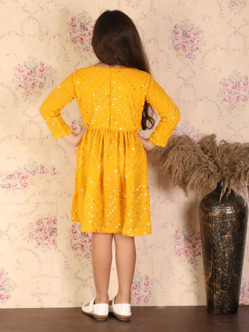 Girls Yellow Ethnic Dress
