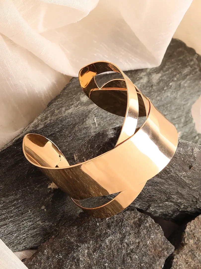 Gold Plated Party Designer Cuff Bracelet For Women