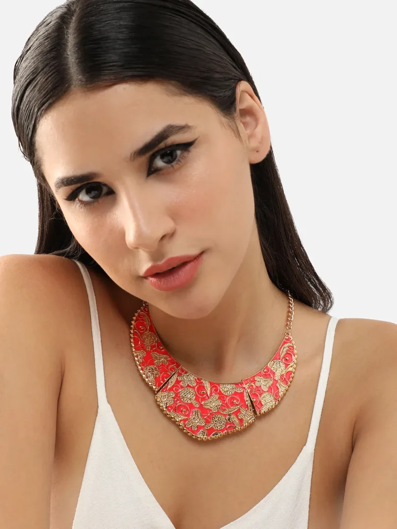 Gold Plated Party Designer Stone Necklace For Women