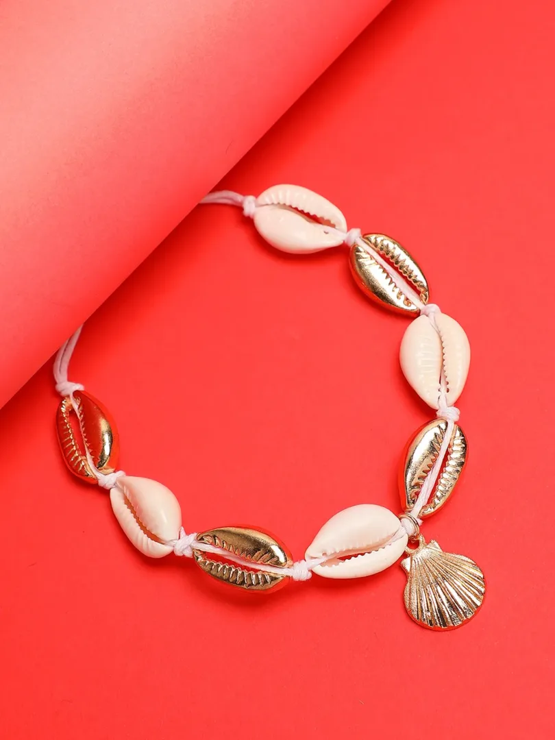 Gold Plated Casual Shell Anklet For Women