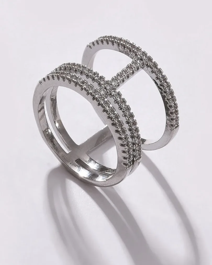 Silver Plated American Diamond Ring