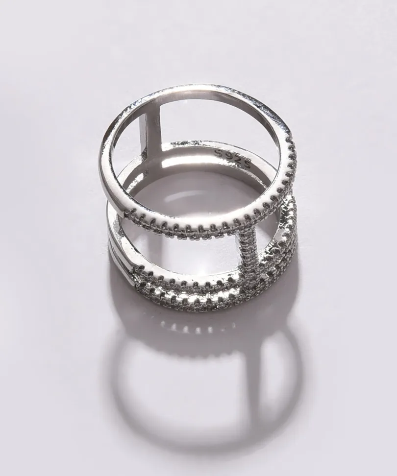 Silver Plated American Diamond Ring