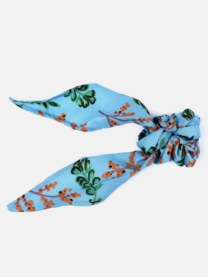 Pack of 2 Floral Printed Scarf Scrunchies